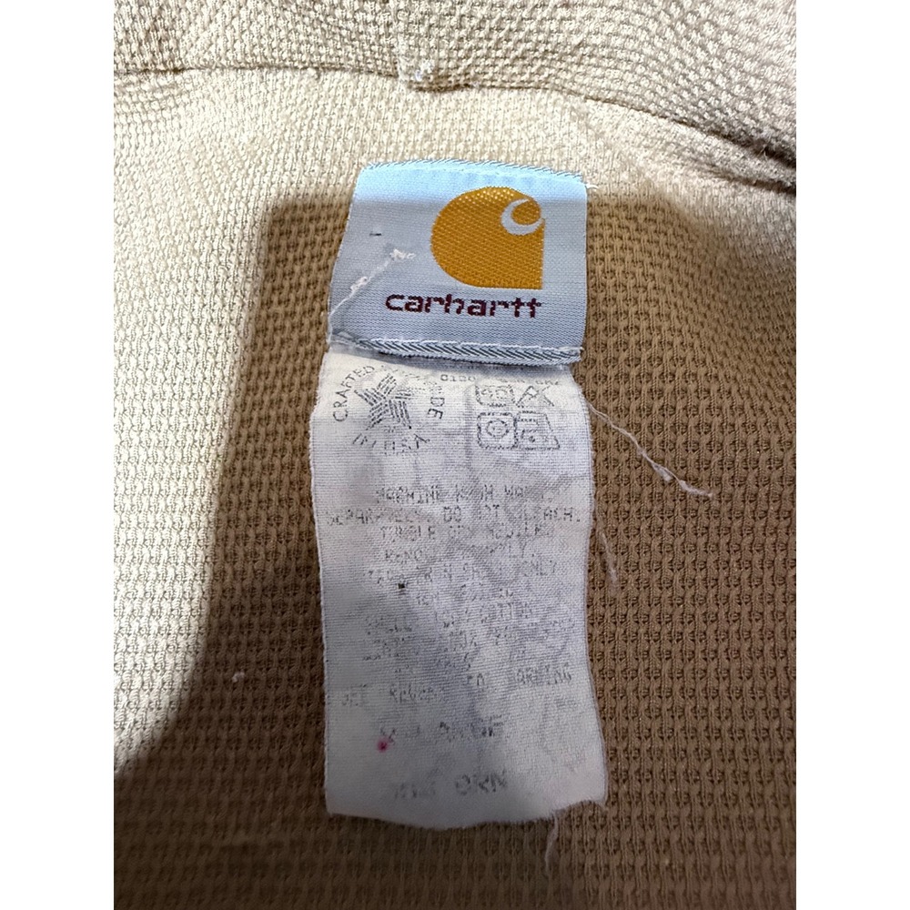 Carhartt Workwear Active Jacket Full Zip Hooded Canvas Coat Beige XL Vintage - Picture 2 of 16